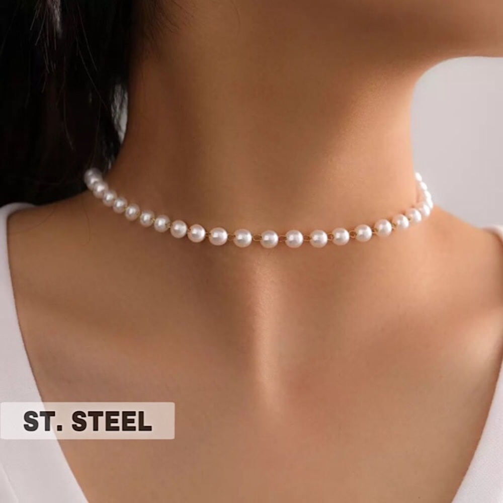 ⚜️𝟯𝟬%𝗢𝗙𝗙 𝗯𝘂𝗻𝗱𝗹𝗲𝘀 𝟯+⚜️ NEW Pearl Stainless Steel Necklace